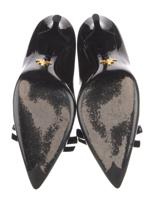 Prada Patent Leather Bow Accents Pumps