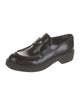 Prada Enameled Metal Triangle Patent Leather Oxfords