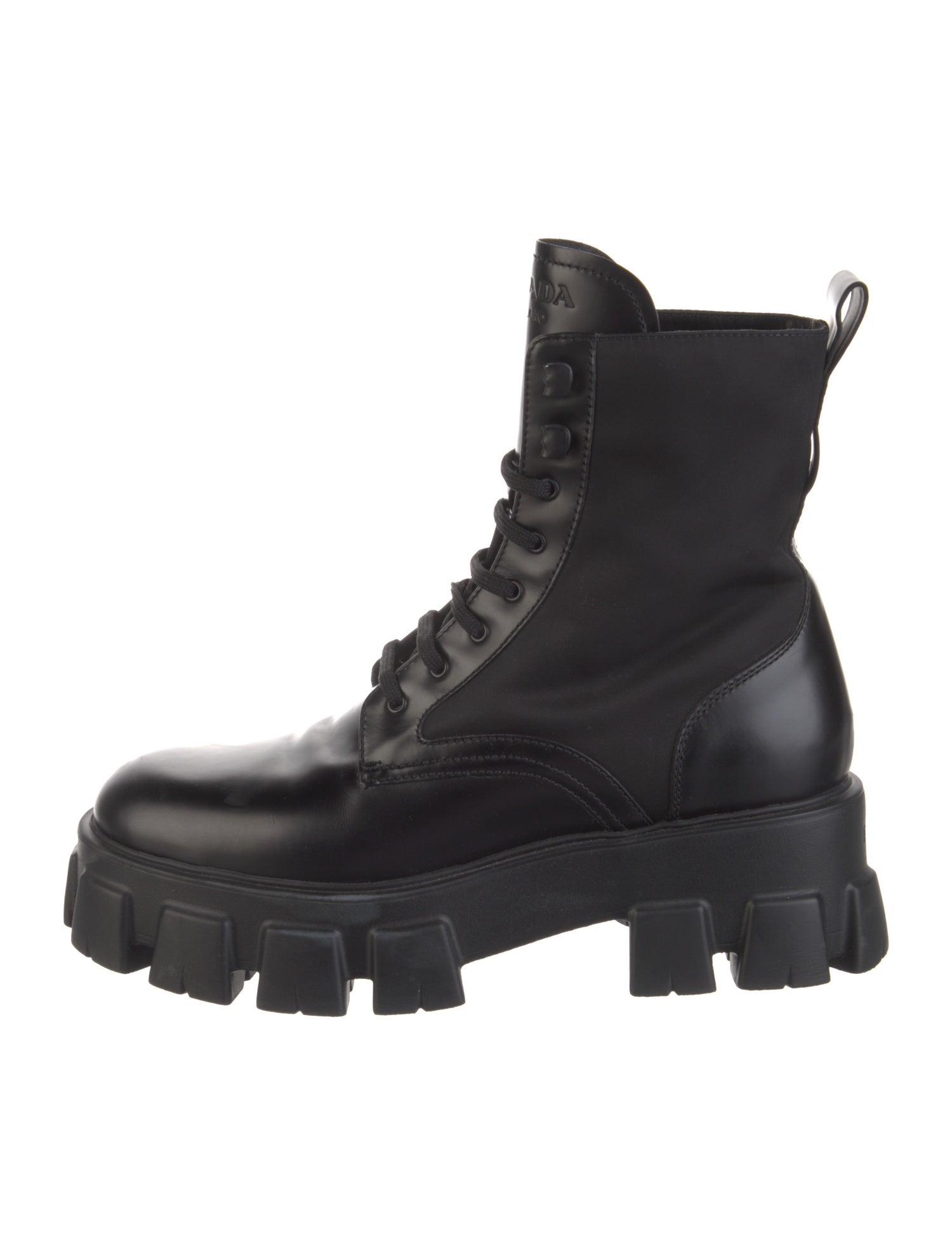 Prada Leather Combat Boots