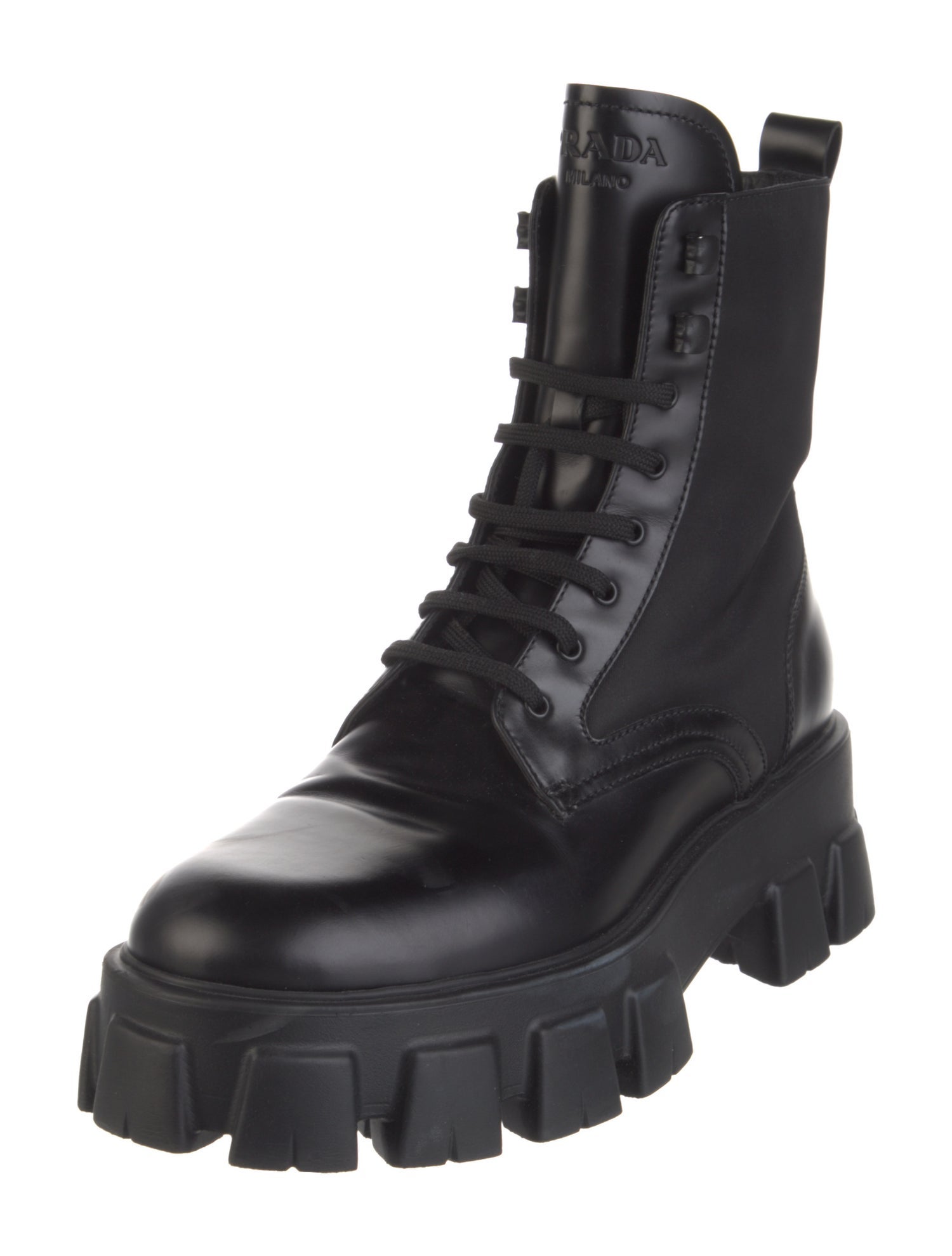 Prada Leather Combat Boots
