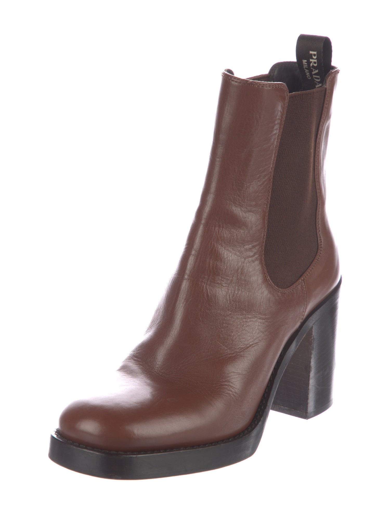 Prada Leather Chelsea Boots