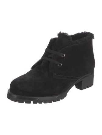 Prada Suede Lace-Up Boots