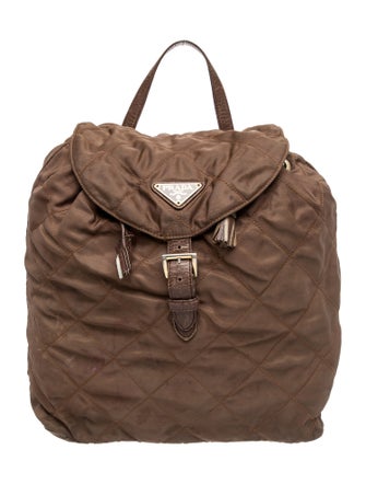 Prada Enameled Metal Triangle Backpack