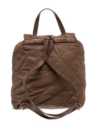 Prada Enameled Metal Triangle Backpack