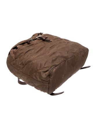 Prada Enameled Metal Triangle Backpack