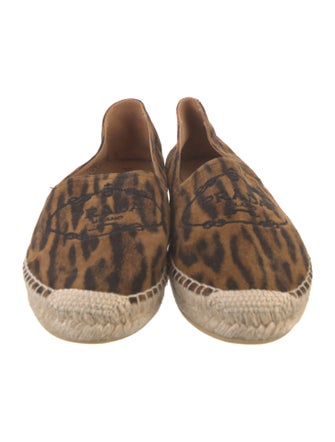 Prada Suede Animal Print Espadrille Sneakers