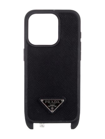 Prada Saffiano Triangle Emblem iPhone 15 Pro