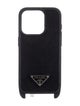 Prada Saffiano Triangle Emblem iPhone 15 Pro