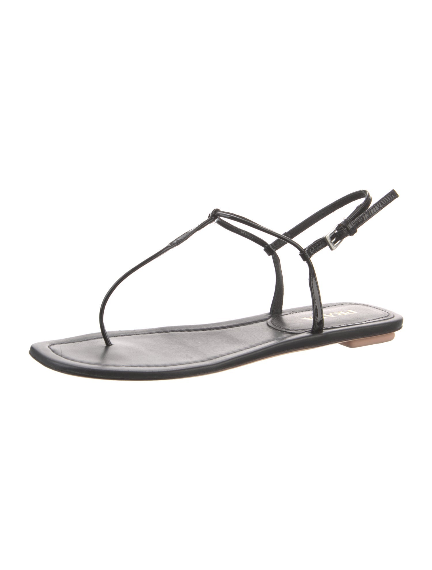 Prada Patent Leather T-Strap Sandals