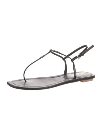 Prada Patent Leather T-Strap Sandals