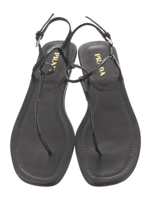 Prada Patent Leather T-Strap Sandals