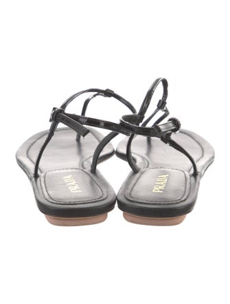 Prada Patent Leather T-Strap Sandals