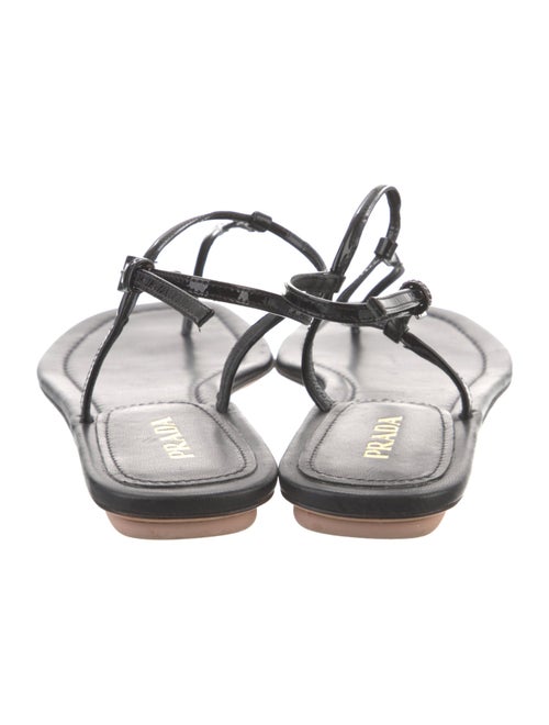 Prada Patent Leather T-Strap Sandals