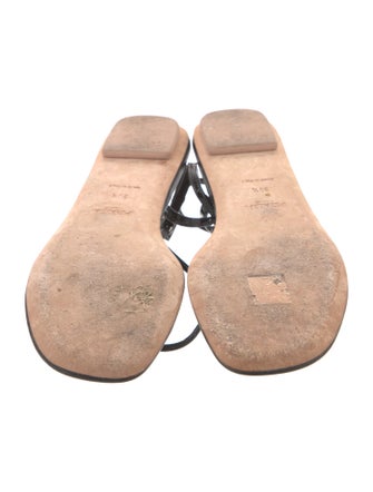 Prada Patent Leather T-Strap Sandals