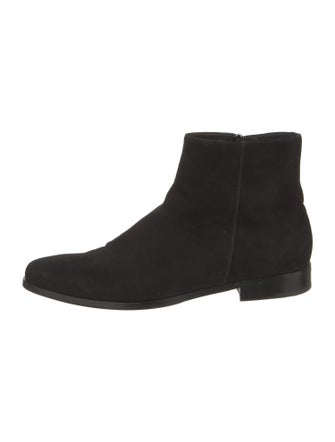 Prada Suede Leather Trim Embellishment Boots