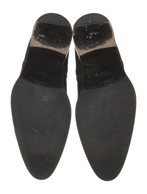 Prada Suede Leather Trim Embellishment Boots