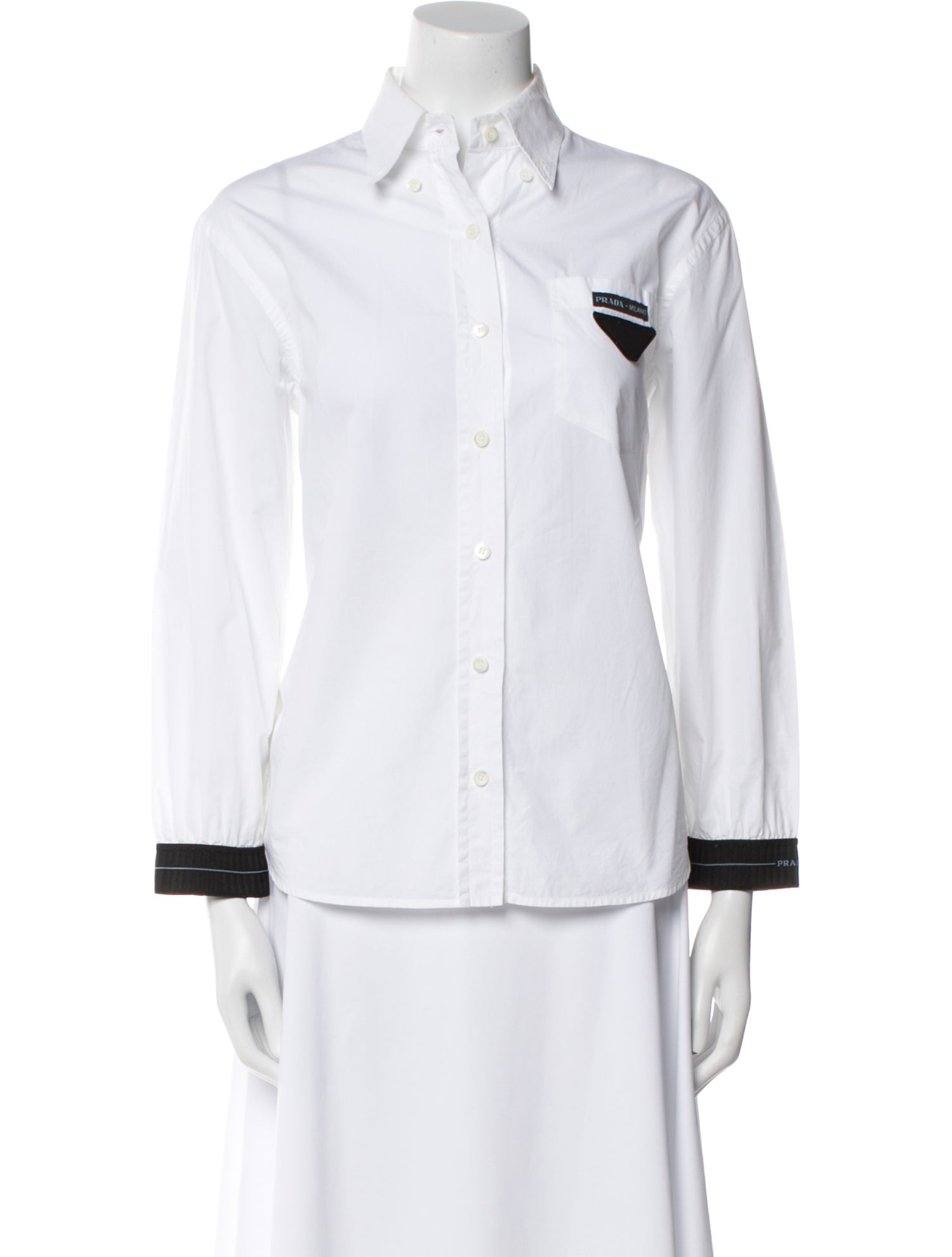 Prada 2019 Long Sleeve Button-Up Top