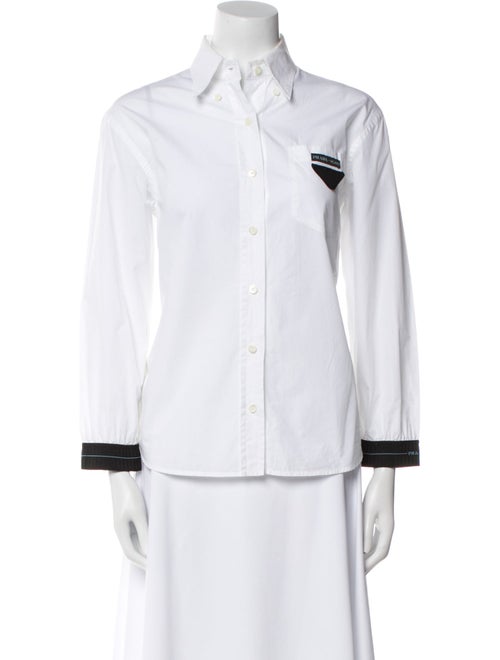 Prada 2019 Long Sleeve Button-Up Top