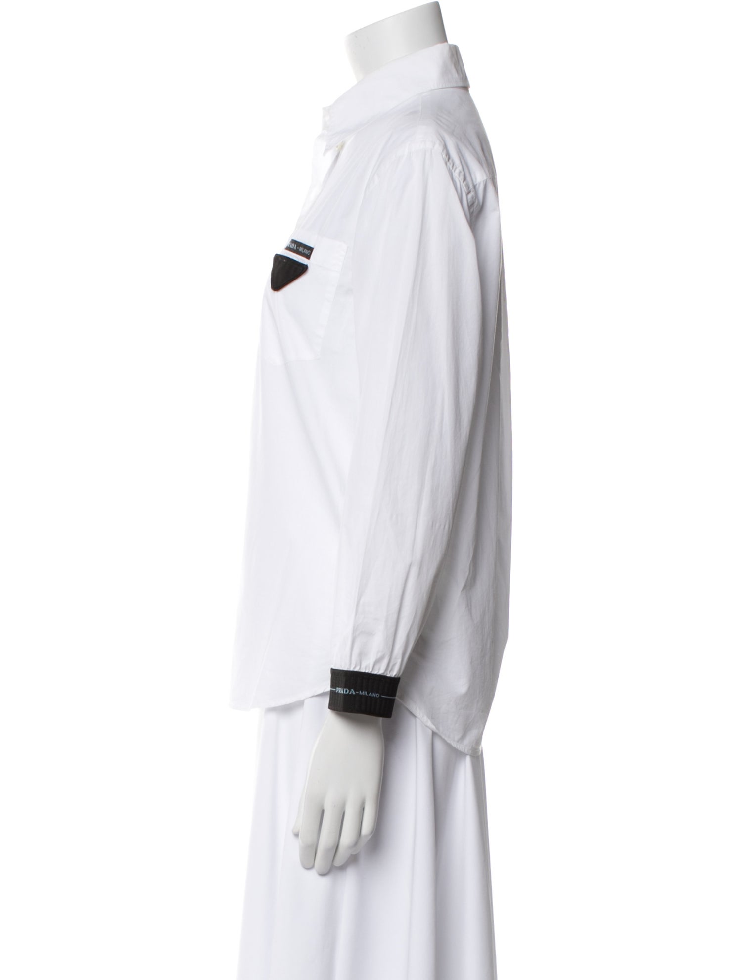 Prada 2019 Long Sleeve Button-Up Top