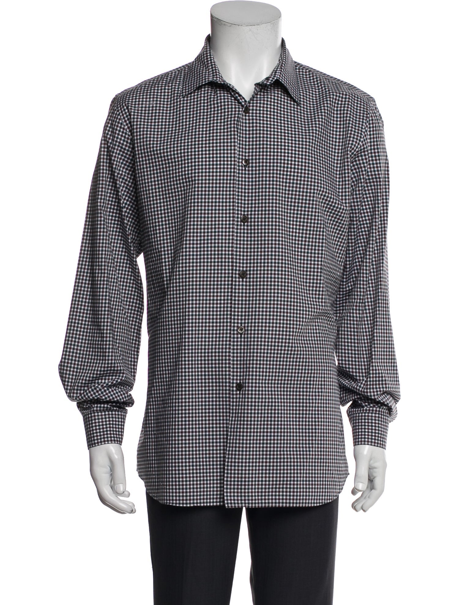 Prada 2017 Plaid Print Dress Shirt