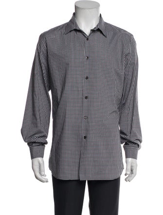 Prada 2017 Plaid Print Dress Shirt