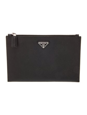 Prada Enameled Metal Triangle Portfolio