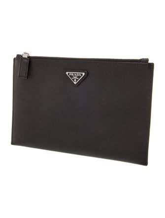 Prada Enameled Metal Triangle Portfolio