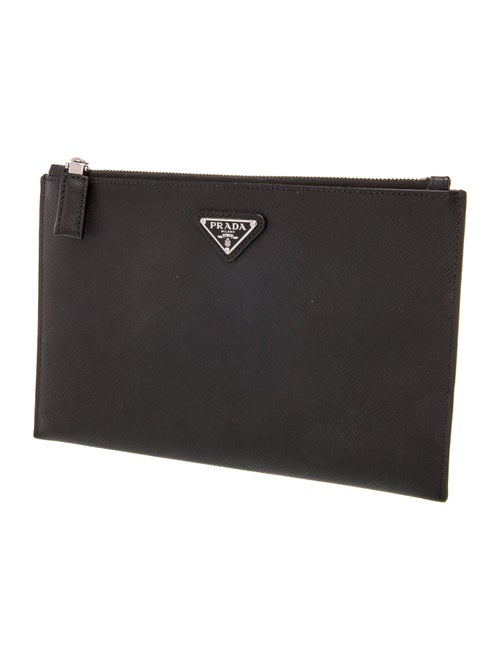 Prada Enameled Metal Triangle Portfolio