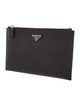 Prada Enameled Metal Triangle Portfolio