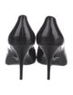 Prada Enameled Metal Triangle Patent Leather Pumps