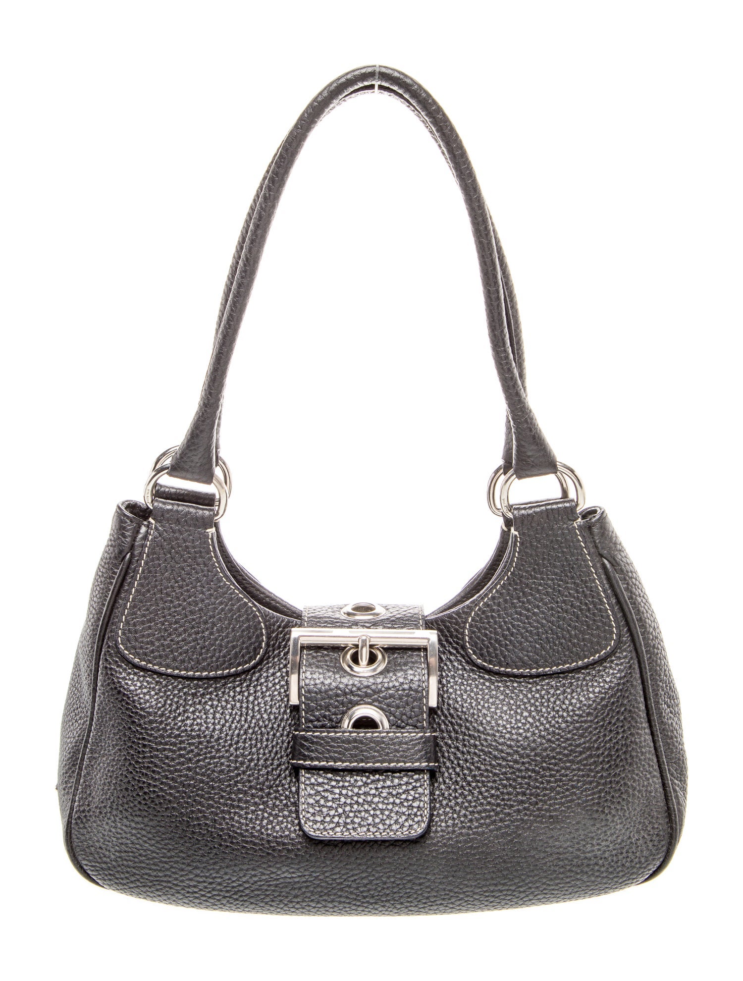 Prada Enameled Metal Triangle Moon