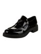 Prada Enameled Metal Triangle Patent Leather Oxfords
