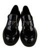 Prada Enameled Metal Triangle Patent Leather Oxfords