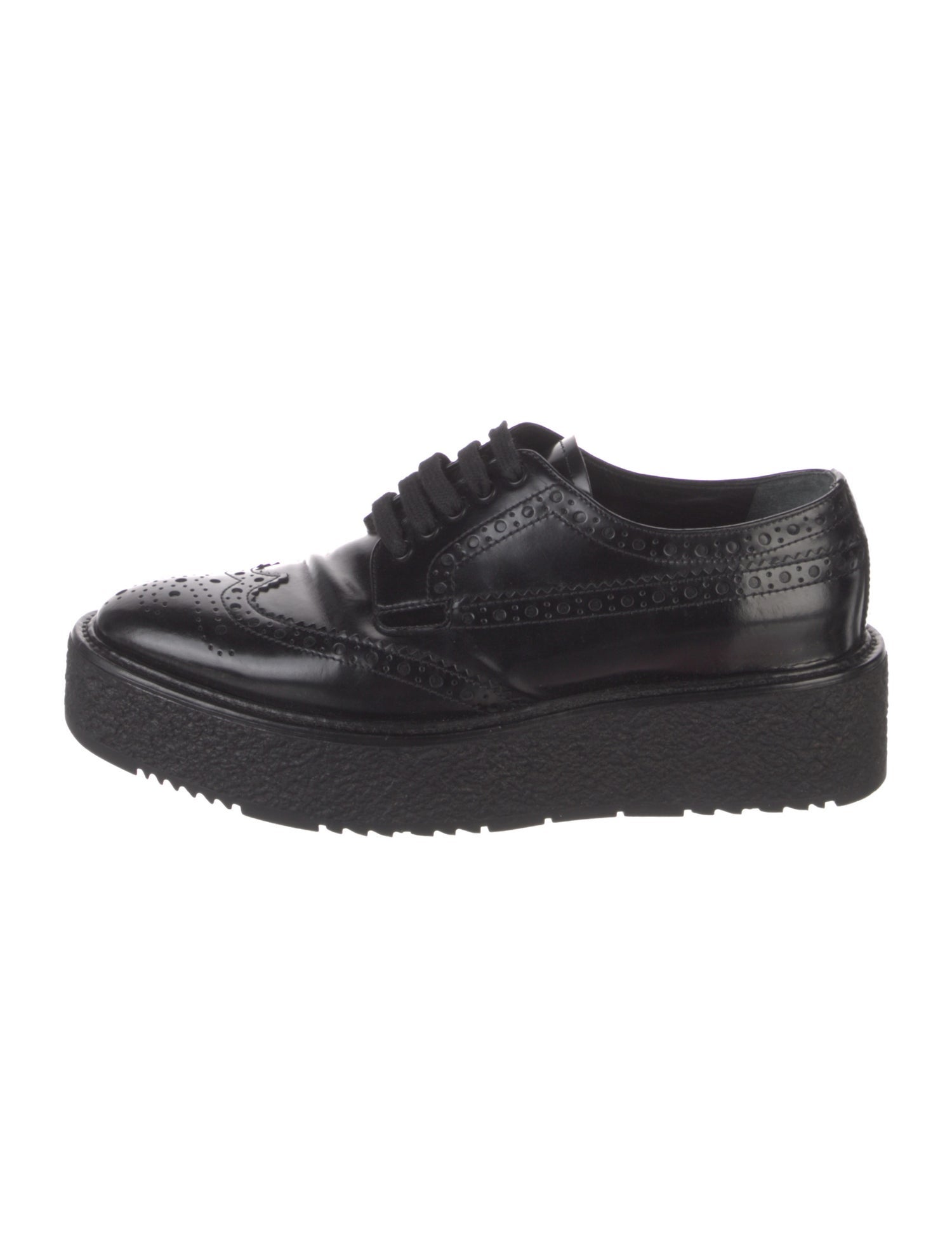 Prada Patent Leather Lasercut Accents Oxfords