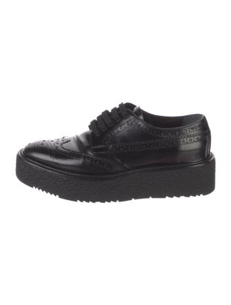 Prada Patent Leather Lasercut Accents Oxfords