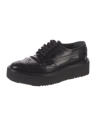 Prada Patent Leather Lasercut Accents Oxfords