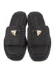 Prada Enameled Metal Triangle Straw Espadrilles