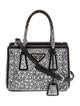 Prada Enameled Metal Triangle Galleria Double Zip Mini