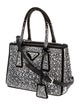 Prada Enameled Metal Triangle Galleria Double Zip Mini