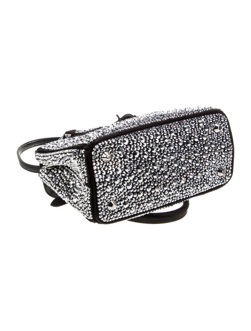 Prada Enameled Metal Triangle Galleria Double Zip Mini