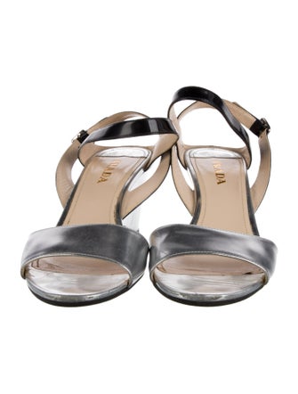Prada Patent Leather Slingback Sandals