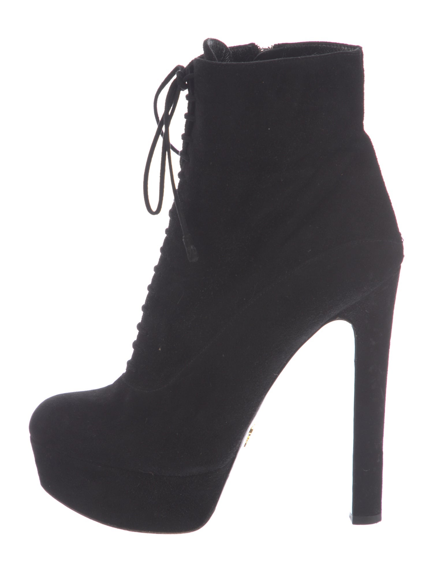 Prada Suede Lace-Up Boots