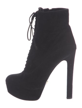 Prada Suede Lace-Up Boots