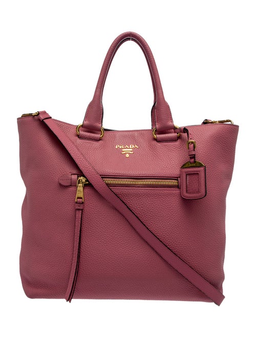 Prada Enameled Metal Triangle Top Handle Bag