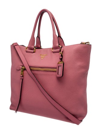 Prada Enameled Metal Triangle Top Handle Bag