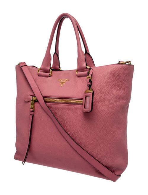 Prada Enameled Metal Triangle Top Handle Bag