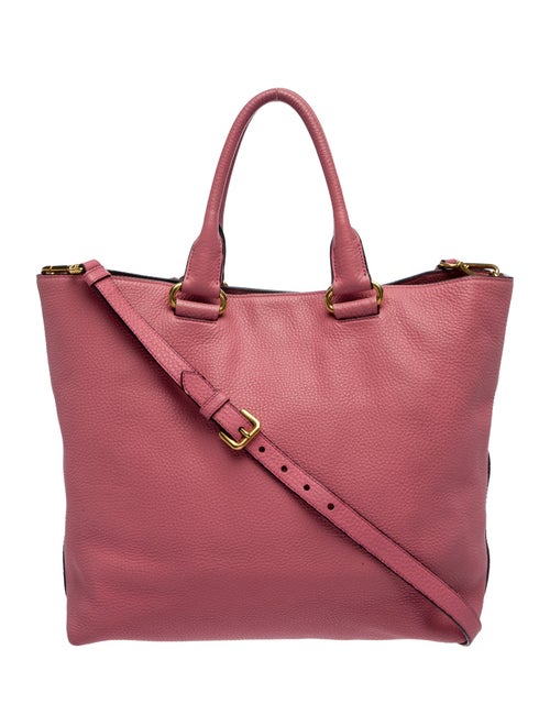 Prada Enameled Metal Triangle Top Handle Bag