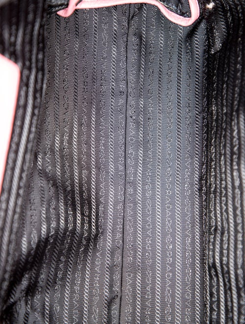 Prada Enameled Metal Triangle Top Handle Bag