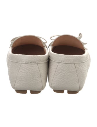 Prada Leather Bow Accents Loafers