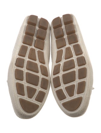 Prada Leather Bow Accents Loafers